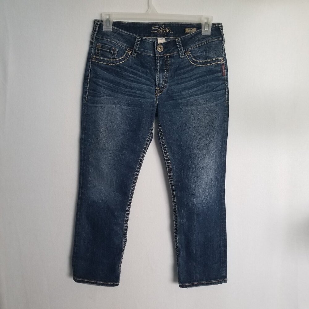 Silver Jeans Suki Capri Ankle Cropped Waist 32